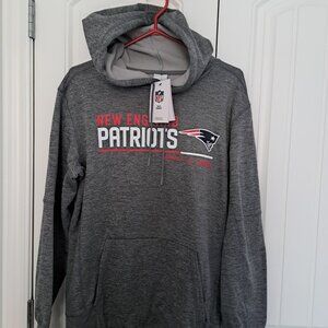 NIKE NFL team apparel PATRIOTS heather grey hooded sweater Therma fit Mens M